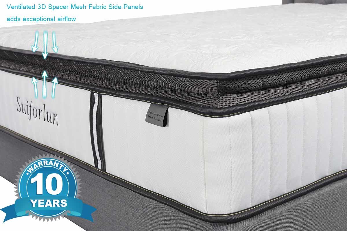 Suiforlun mattress 10 inch gel hybrid mattress series for family