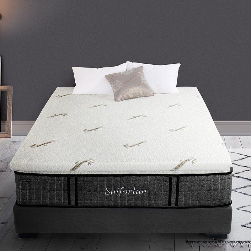 Suiforlun 2 inch Plush Latex Mattress Topper with Removable Bamboo Fabric Zippered Cover