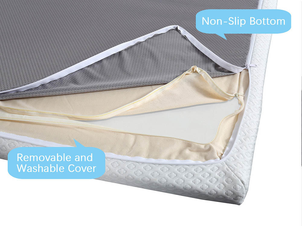 pillow top mattress topper with removable bamboo fabric zippered cover for sleeping Suiforlun mattress