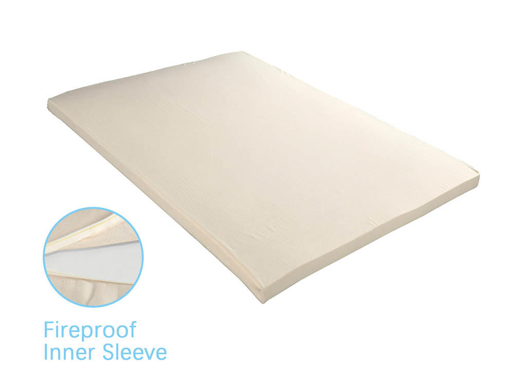 Suiforlun 2 inch Memory Foam Mattress Topper with Removable Bamboo Fabric Zippered Cover-3