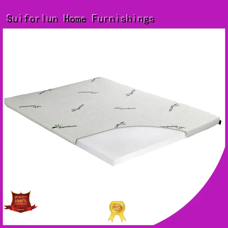 Suiforlun 2 inch Memory Foam Mattress Topper with Removable Bamboo Fabric Zippered Cover