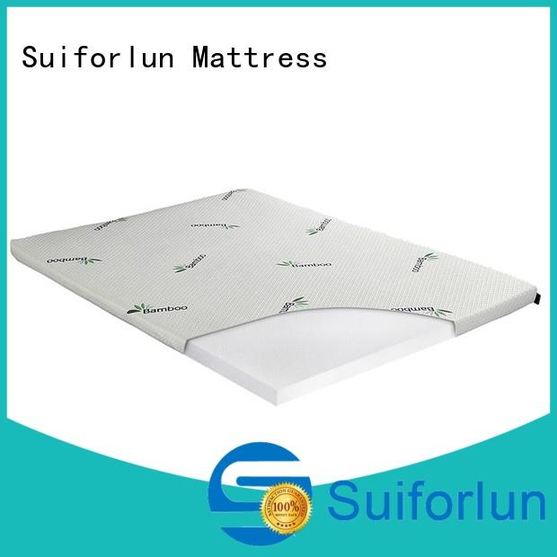 pillow top mattress topper with removable bamboo fabric zippered cover for sleeping Suiforlun mattress